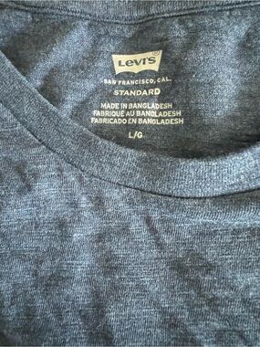 Levi's Men's Heather Dark Blue Crewneck Sweater